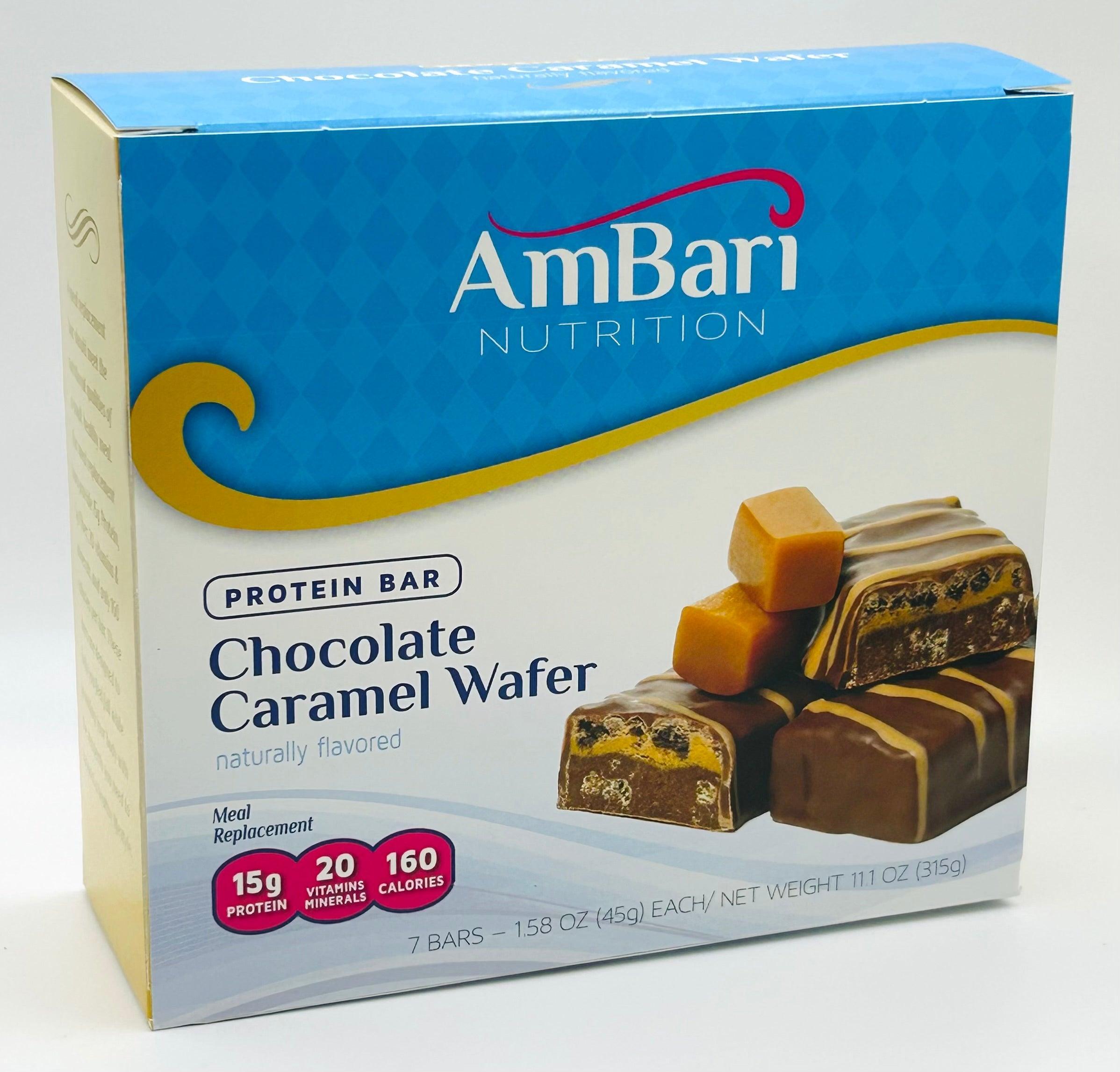 AmBari Nutrition Chocolate Caramel Wafer Protein Bars