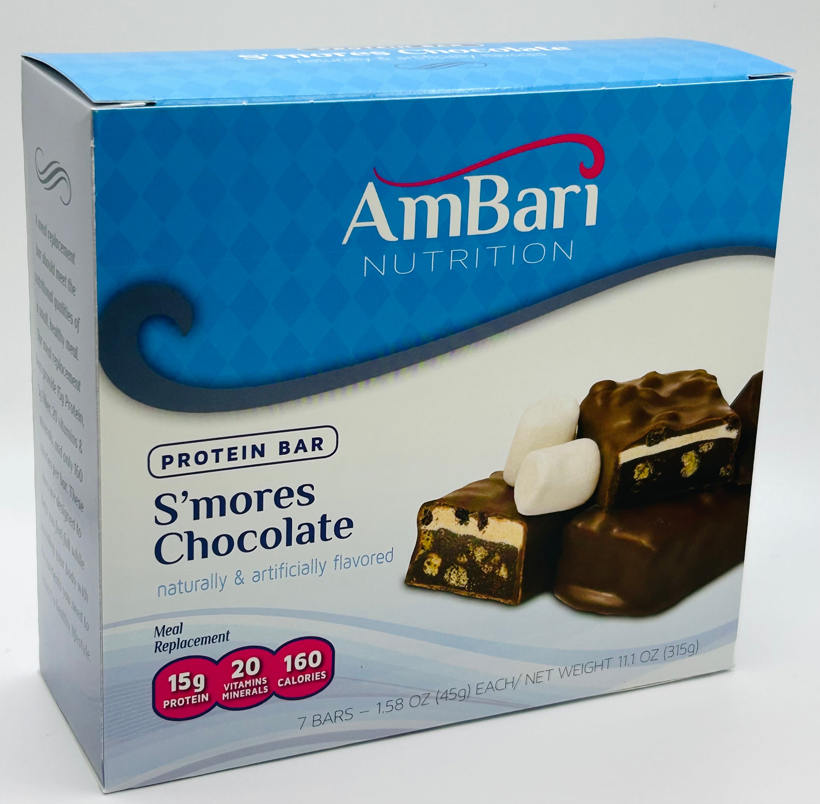 AmBari Smores Chocolate Marshmallow Protein Bar