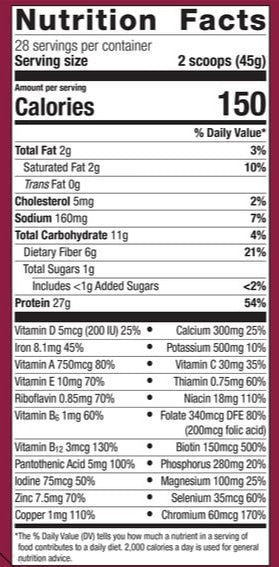 Bariatric Advantage HPMR Protein Shakes Nutritional Information
