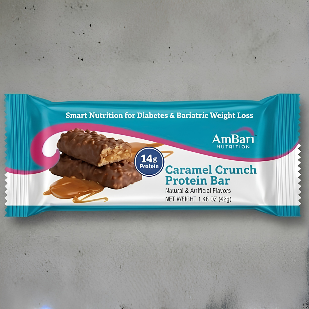 Caramel Crunch Protein Bar in Wrapper