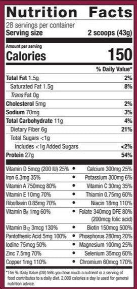 Vanilla Bariatric Advantage HPMR Protein Shake Nutrition Facts