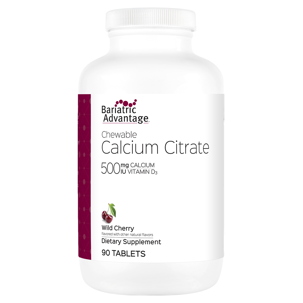 bariatric advantage calcium citrate chewable tablets 500mg 90