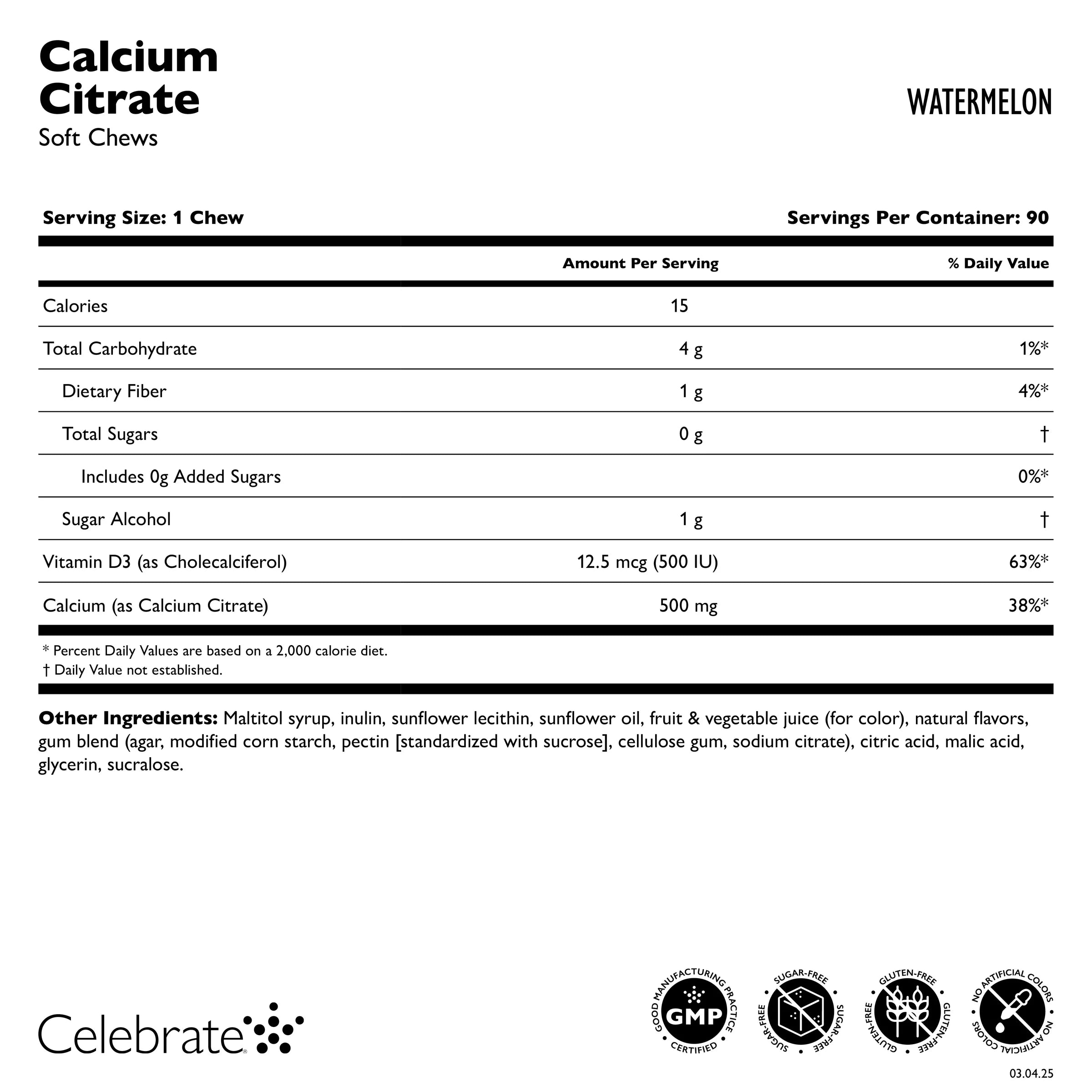Calcium Citrate SOFT Chews - Celebrate