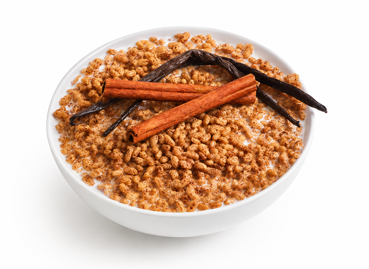 cinnamon vanilla cereal with protein and milk