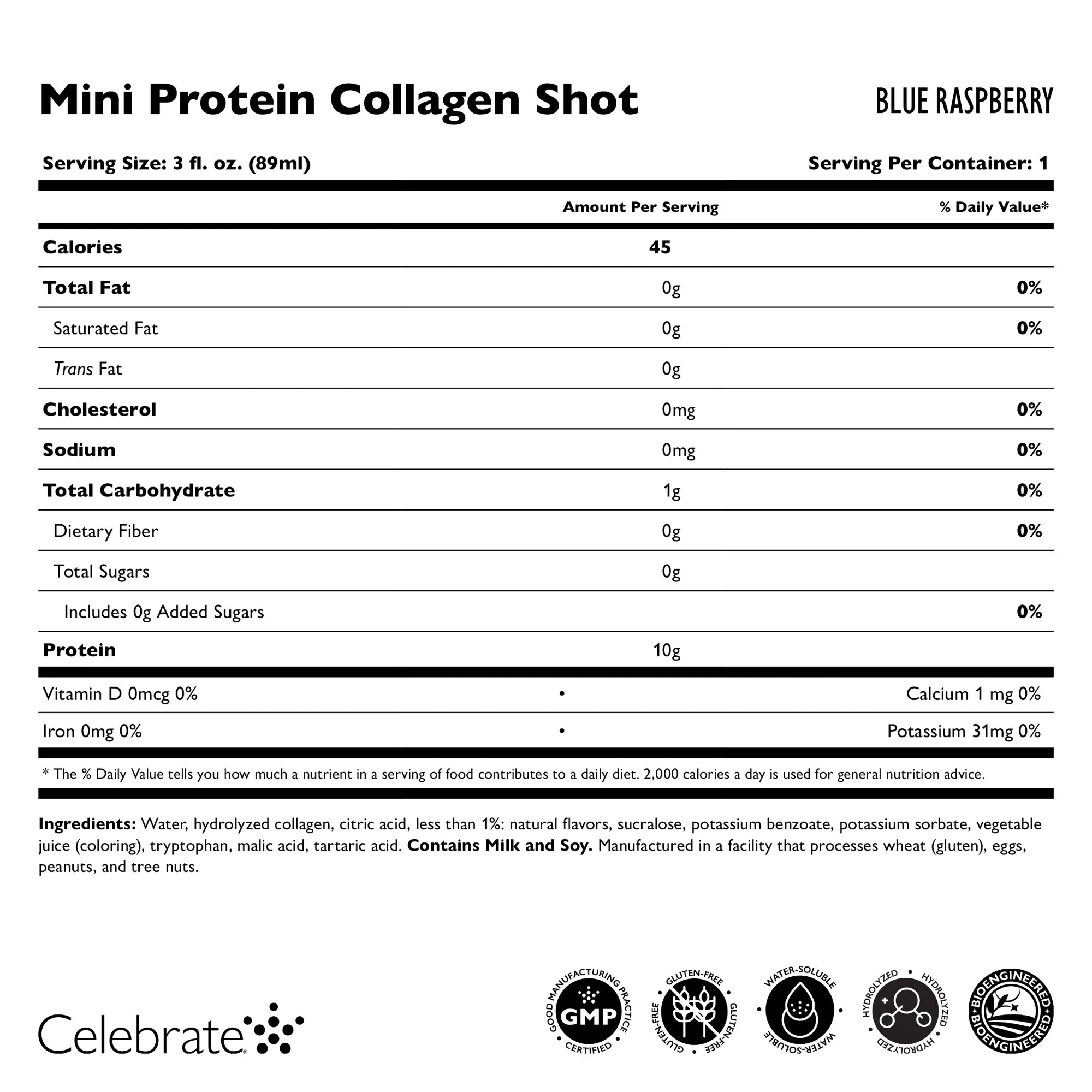 Collagen Mini 10g Protein Shots - Celebrate