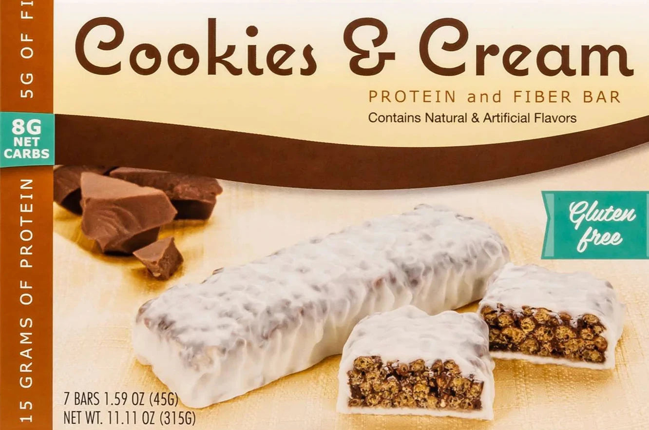 cookies and cream divine 15g protein & fiber bars