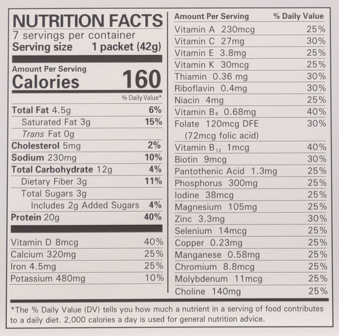 cookies and cream meal replacement nutrition