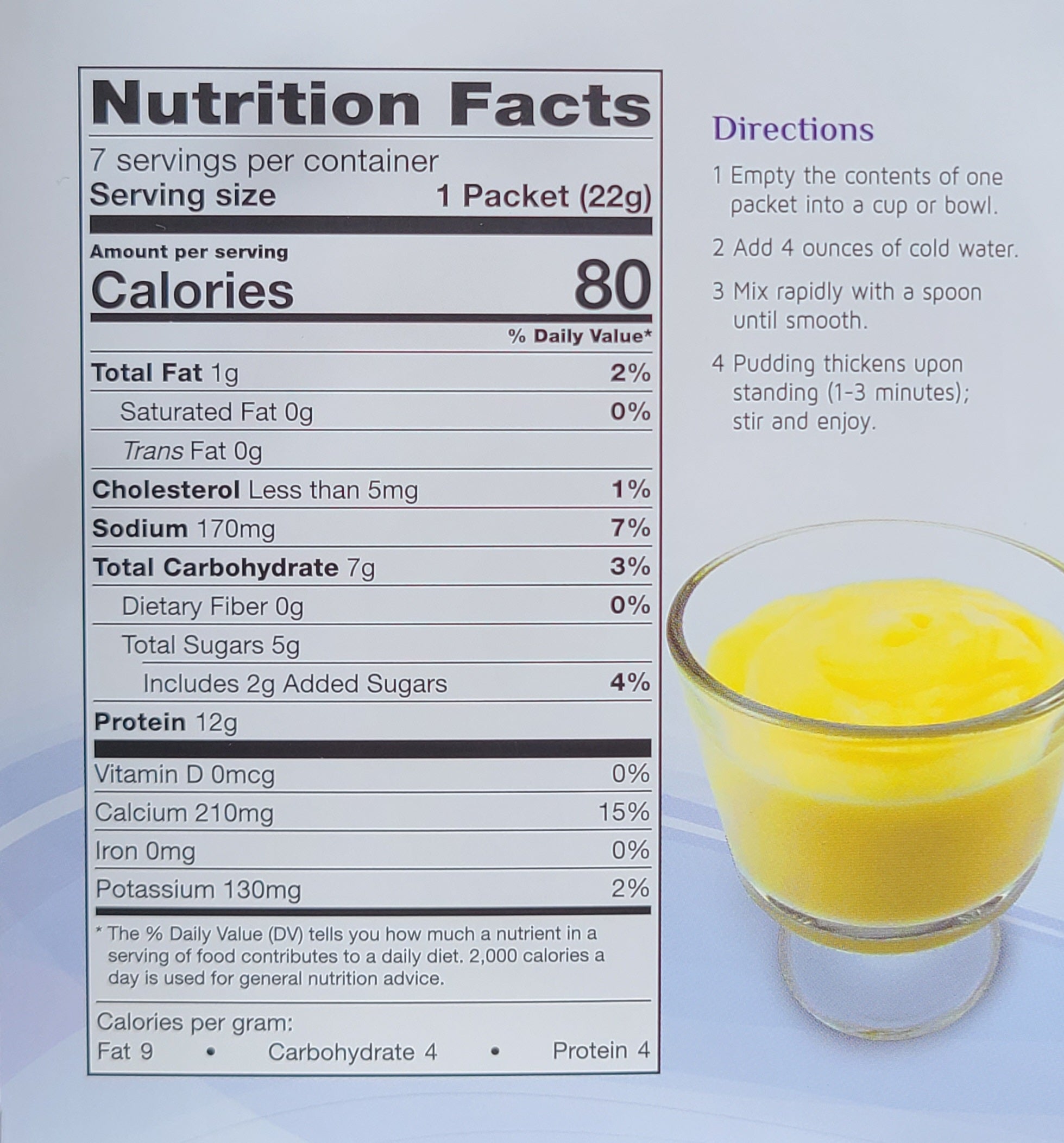 Lemon Creme Protein Pudding Nutrition Facts