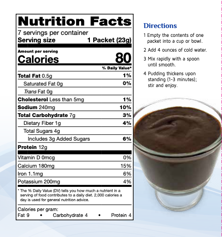 double dutch chocolate protein pudding nutrition information